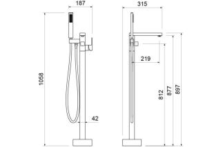 Смеситель для ванны Aquatek Либра AQ1645MB черный